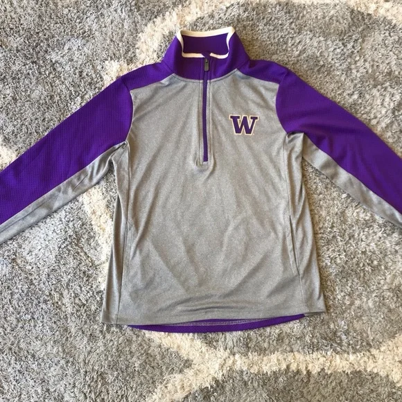 NWT University of Washington Huskies 1/4 zip Size Youth Medium - Picture 3 of 5